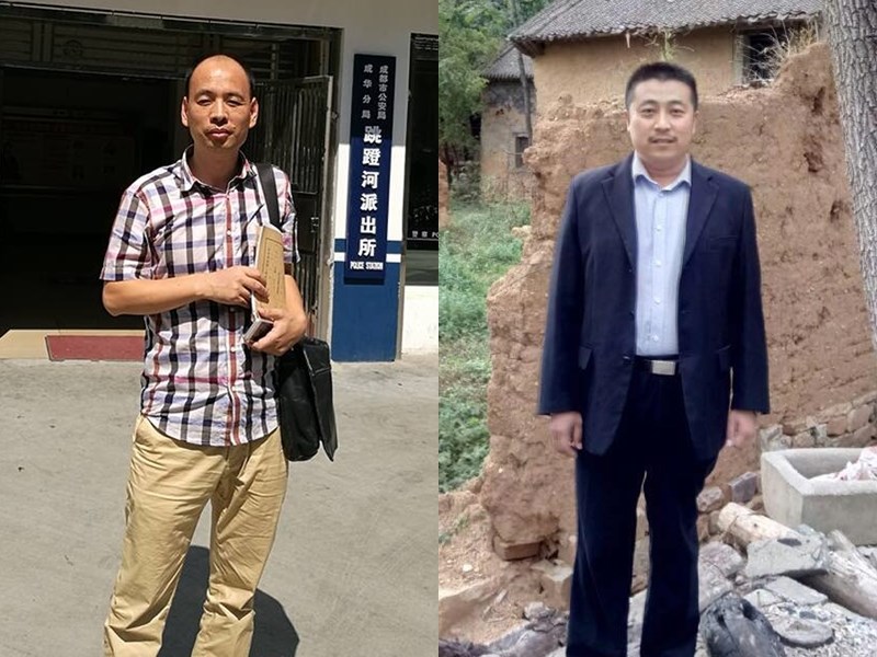 代理12港人案的中國律師盧思位(左)28日擬從四川成都搭機赴北京,卻遭當地政保人員禁止;另一位代理律師任全牛(右)也被要求自行解散律師事務所。(圖取自盧思位、任全牛臉書facebook.com)