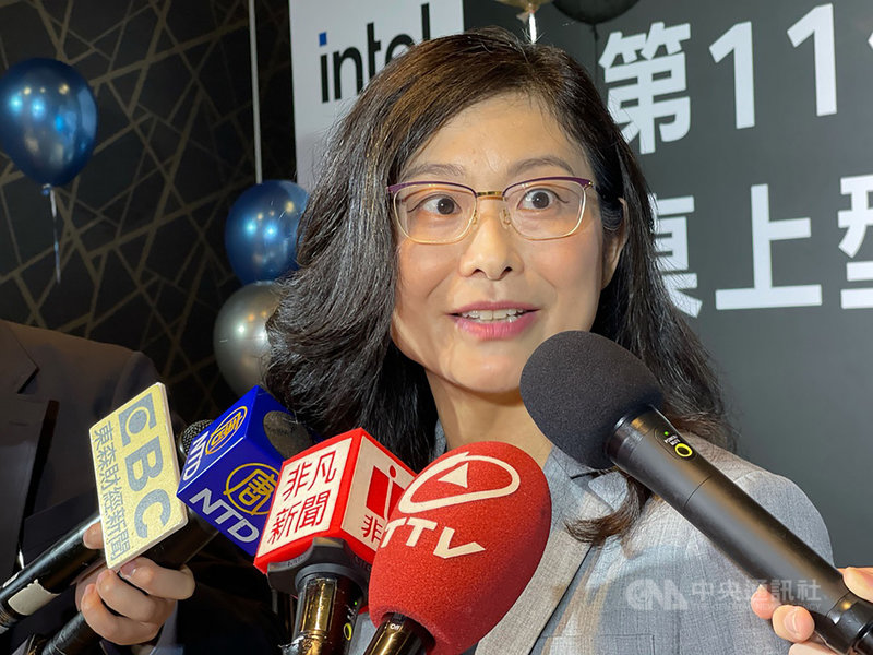 美商晶片大廠英特爾31日發表發表第11代Intel Core桌上型電腦處理器,英特爾台灣分公司業務暨行銷事業群總經理汪佳慧說,台灣是全球唯一舉辦大型實體發表會的市場。中央社記者吳家豪攝 110年3月31日