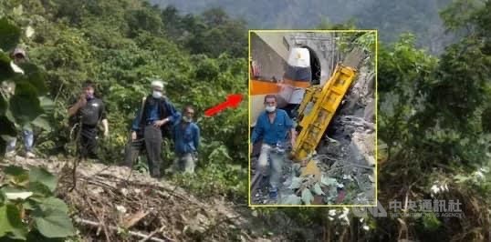 台鐵太魯閣號事故造成至少50人枉死,釀禍的義祥工程負責人李義祥收押,事發當時李義祥被許多民眾拍入鏡,引起討論;葉姓民眾被誤會為照片中的工人,造成困擾特別澄清。(民眾提供)中央社記者李先鳳傳真 110年4月5日