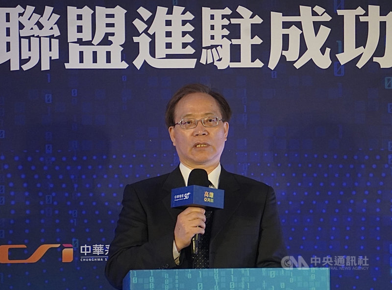 中華電信5G AIoT大聯盟進駐高雄亞洲新灣區的成功大樓,8日舉行啟用記者會,中華電信董事長謝繼茂(圖)出席致詞。中央社記者董俊志攝 110年4月8日