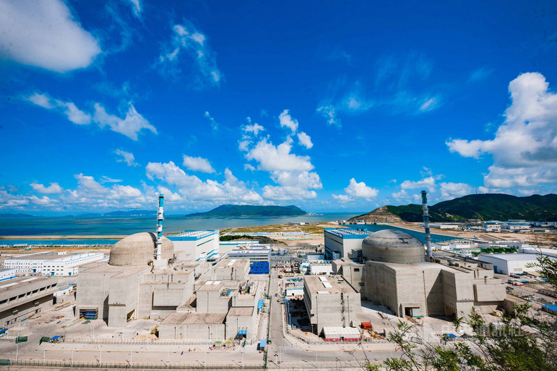 中國廣東台山核電廠(圖)傳出氣體外洩,中國廣核集團對此聲稱,核電廠及周邊環境經連續檢測指標正常,機組運行指標均滿足法規和技術規範要求。(中新社)