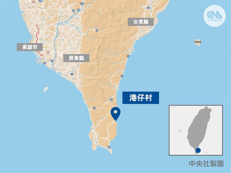 屏東屏鵝公路滿州鄉港仔路段景緻優美,但地處偏僻。(中央社製圖)