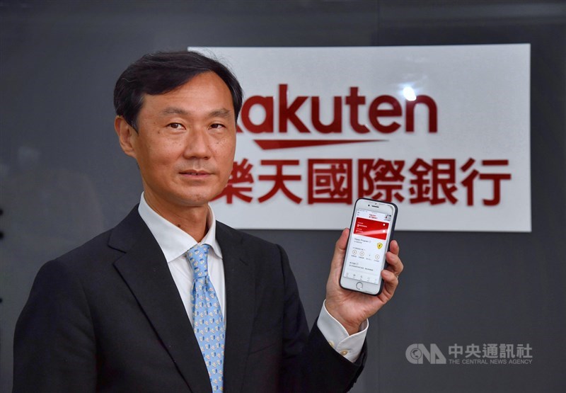 樂天總經理佐伯和彥看好台灣電支市場,預告將推出電支新服務,將打通線上線下創造雙向循環,做大生態系。中央社記者王飛華攝 110年4月18日