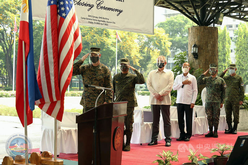 菲律賓與美國一年一度的大型軍事演習「肩並肩」(Balikatan)聯合軍演23日閉幕。(菲律賓軍方提供)中央社記者陳妍君馬尼拉傳真 110年4月23日