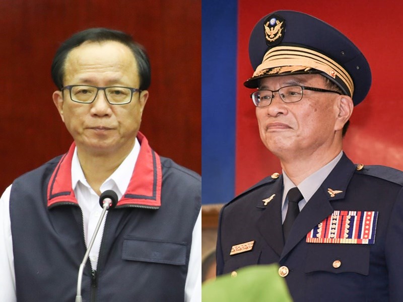 台北市警察局長陳嘉昌(左)、新北市警察局長黃宗仁(右)3日在義警聯誼餐會席間遇2名黑衣男丟蟑螂。(左圖為中央社檔案照片,右圖取自facebook.com/ntpd.gov.tw)