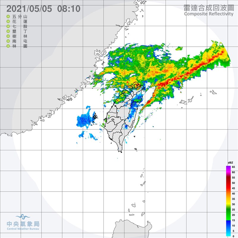 中央氣象局指出,5日鋒面通過台灣,中部以北、東半部及南部山區都有降雨機會,上午7時發布基隆、新北及台北市大雨特報。(圖取自中央氣象局網頁cwb.gov.tw)