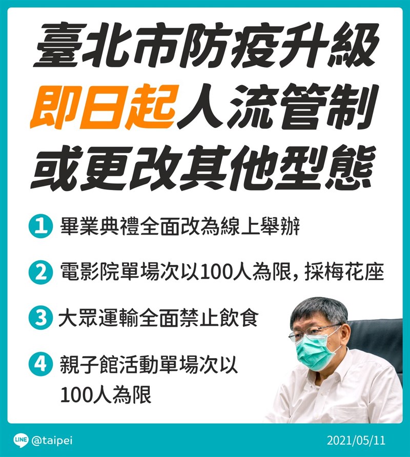 台北市11日召開記者會,宣布防疫升級相關措施。(台北市政府提供)
