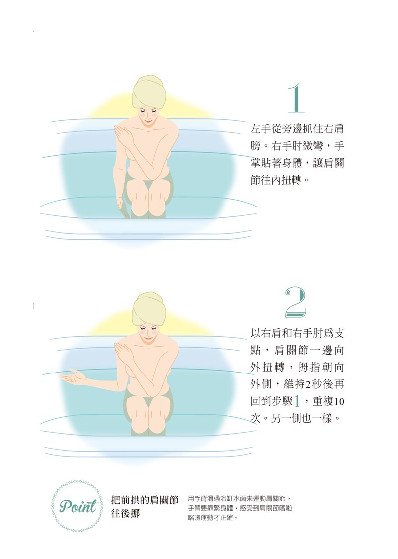 洗澡時間能療癒一整天的疲勞,肌肉暖和了,最適合伸展。(如何出版提供)