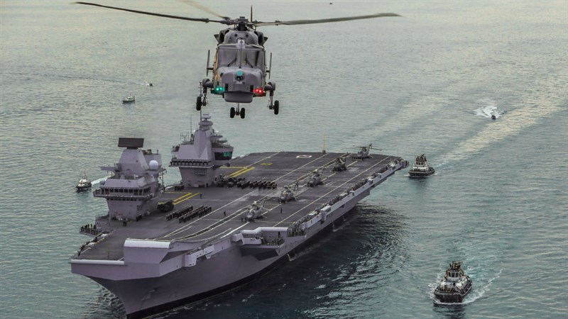 英國伊麗莎白女王號航空母艦將率領皇家海軍艦隊展開首次作戰航程,前往亞洲海域。(圖取自英國皇家海軍網頁royalnavy.mod.uk)