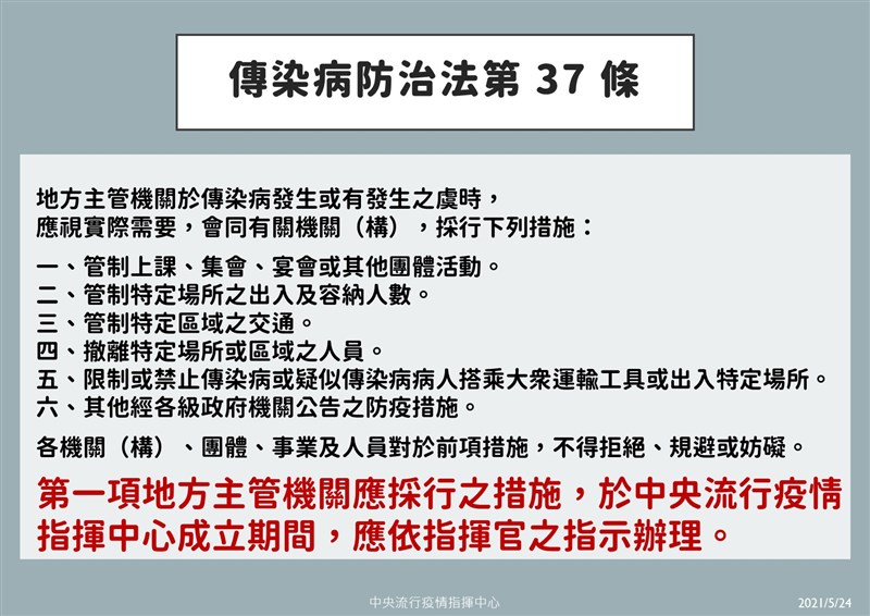 金門縣政府公告24日起搭機抵金旅客須提供檢驗陰性報告，否則須接受快篩，但指揮中心表示，已違反傳染病防治法。（指揮中心提供）