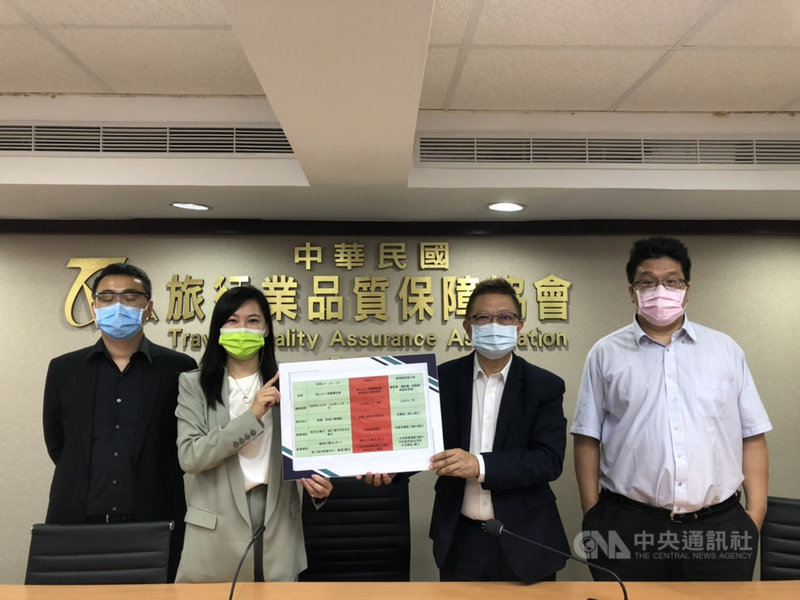 中華民國旅行業品質保障協會5日舉行線上記者會表示,行政院對旅行業的紓困不接地氣,補助比疫情大爆發前更少,形容旅行業現在需要電擊卻只給安慰劑,擔心會有更多旅遊業隱形歇業,不利未來復甦。(品保協會提供)中央社記者汪淑芬傳真 110年6月5日