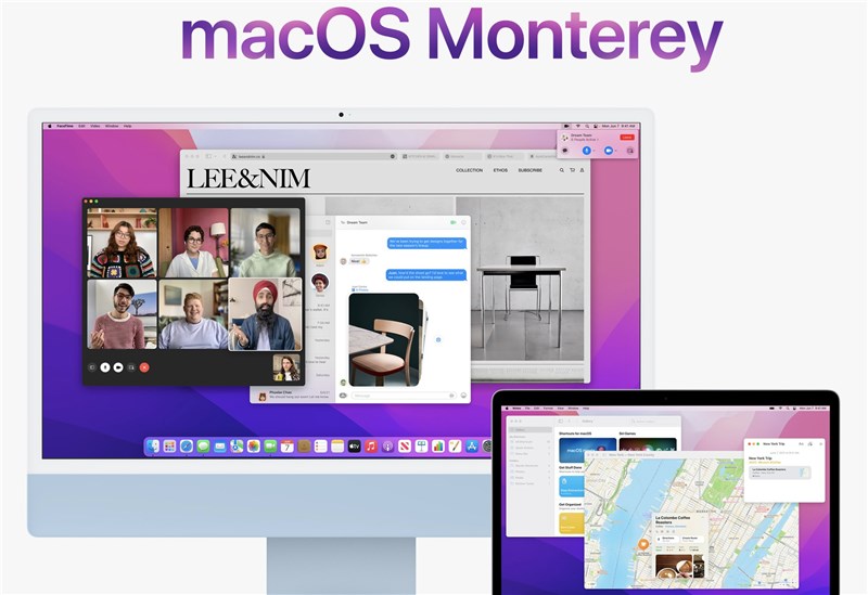 macOS Monterey的Safari瀏覽器迎來嶄新面貌，「標籤頁群組」提供標籤頁整理功能。「接續互通」全新的「通用控制」和AirPlay到Mac功能，提供更多跨越不同蘋果裝置工作的方式。（圖取自蘋果公司網頁apple.com）