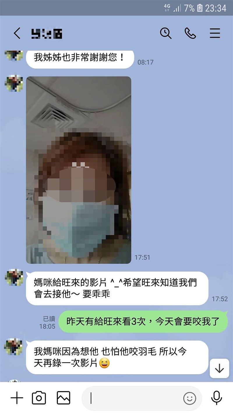 新北市有民眾因確診武漢肺炎,家中飼養的3隻寵物鳥無親友可照顧,經動保處協調收容在寵物旅館,沒想到3隻鳥兒竟茶不思、飯不想,終日鬱鬱寡歡,最後飼主透過視訊方式溝通,才逐漸進食。(新北市動保處提供)中央社記者沈佩瑤傳真 110年6月12日