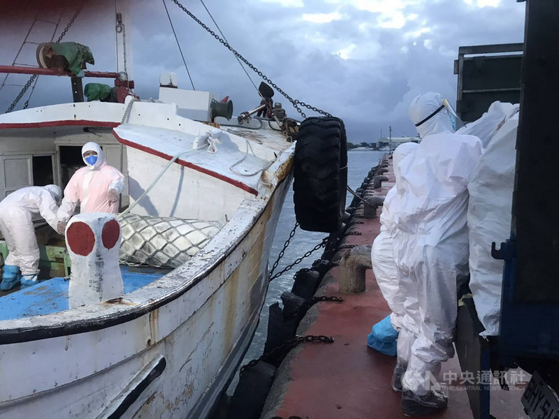 海巡署偵防分署北門查緝隊18日指出,17日深夜在曾文溪外海48浬處登船臨檢澎湖籍漁船「勝臆號」,在船艙發現走私魚翅乾貨,隨即將人船押返安平商港清艙,共起出1423.4公斤的魚翅乾貨,市價約新台幣600萬元。(海巡署提供)中央社記者張榮祥台南傳真 110年6月18日