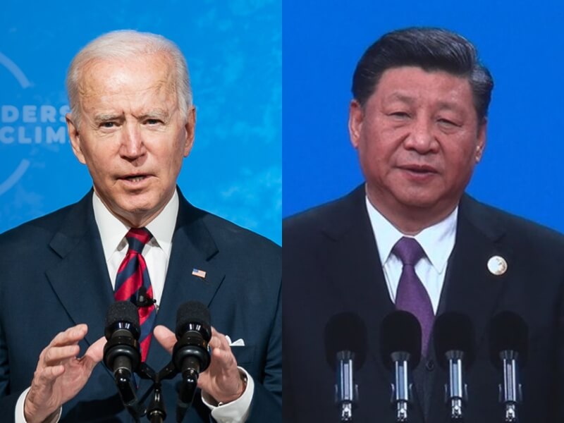 美國總統拜登（左）17日表示，他希望未來幾個月內再與中國國家主席習近平（右）見面。（左圖取自facebook.com/WhiteHouse，右圖為中央社檔案照片）