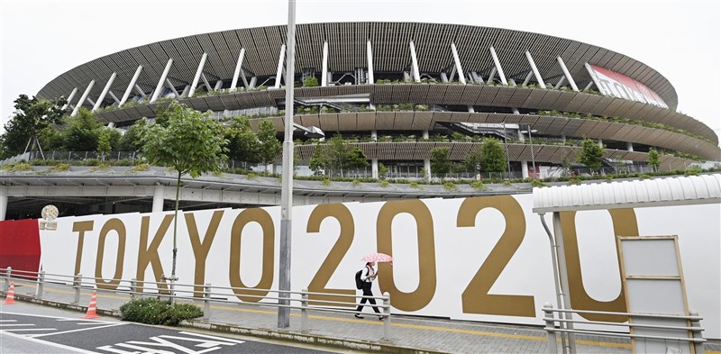 日本政府宣布對東京都4度發布「緊急事態宣言」,期間從7月12日至8月22日共6週,東京奧運賽期將在緊急事態下進行。圖為東奧場館。(共同社)