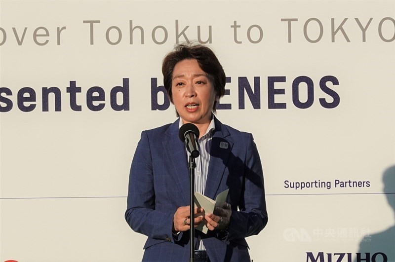東京奧運暨帕運組織委員會主席橋本聖子17日在文化活動「將幸福從東北傳遞至東京、世界」致詞時表示,東奧的源流是想對311大地震災後重建做出貢獻,期盼災民重建的情形讓全世界知曉,並感謝海外的支援。中央社記者楊明珠東京攝 110年7月18日