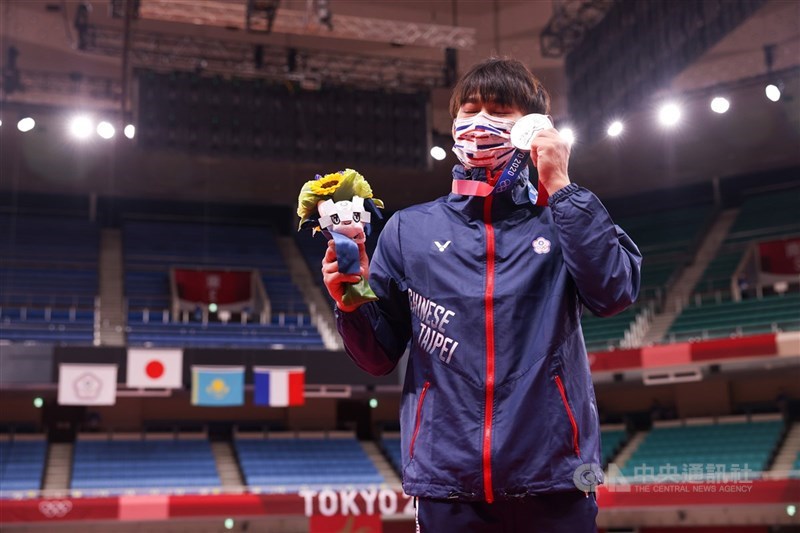 楊勇緯24日拿下台灣奧運柔道隊史上首面獎牌,為國爭光。中央社記者吳家昇攝 110年7月24日