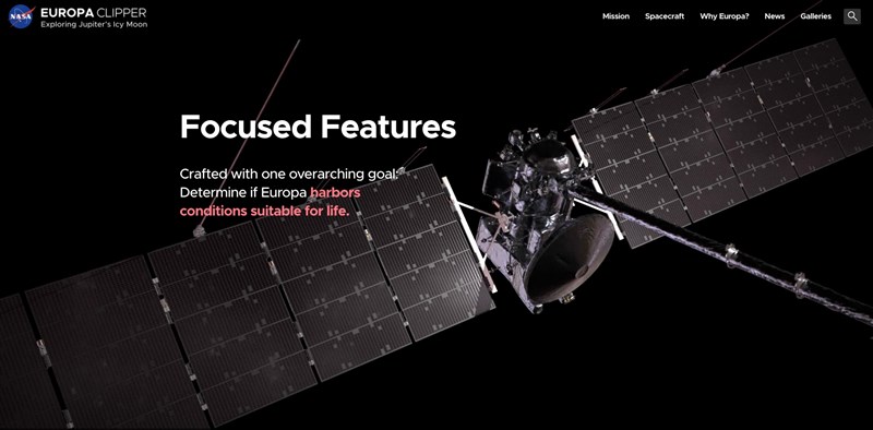 NASA木衛二快艇號任務,將由SpaceX發射太空飛行器至木星的歐羅巴衛星。(圖截取自europa.nasa.gov)