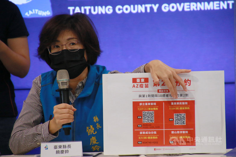 台東縣長饒慶鈴26日表示,台東已維持超過1個月都零確診,統計至7月24日止,設籍台東民眾的疫苗覆蓋率已達29.6%,其中綠島鄉涵蓋率最高有44%。(台東縣政府提供)中央社記者李先鳳傳真 110年7月26日