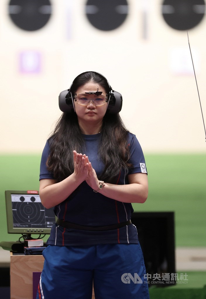 台灣射擊女將田家榛30日出戰東京奧運女子25公尺手槍決賽,因前4輪僅射出10發,第1個遭淘汰,排名第8。中央社記者吳家昇攝 110年7月30日