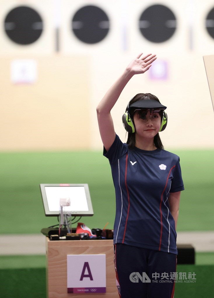 台灣射擊女將吳佳穎30日出戰東京奧運女子25公尺手槍決賽,在第7輪加射時遭到淘汰,拿下第5名。中央社記者吳家昇攝 110年7月30日