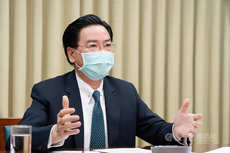 外交部長吳釗燮5日接受荷蘭「忠誠報」視訊專訪,深入說明台海情勢、台灣防衛安全等相關議題。(外交部提供)中央社記者鍾佑貞傳真 110年8月6日