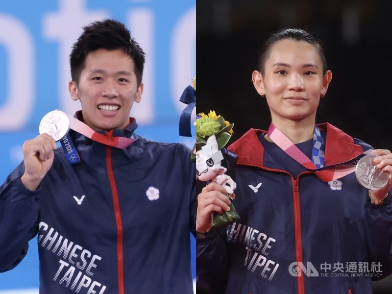 台灣選手在東京奧運表現亮眼,戴資穎(右)1日拿下羽球女單銀牌,「鞍馬王子」李智凱(左)完美落地、拿下鞍馬銀牌。(中央社檔案照片)