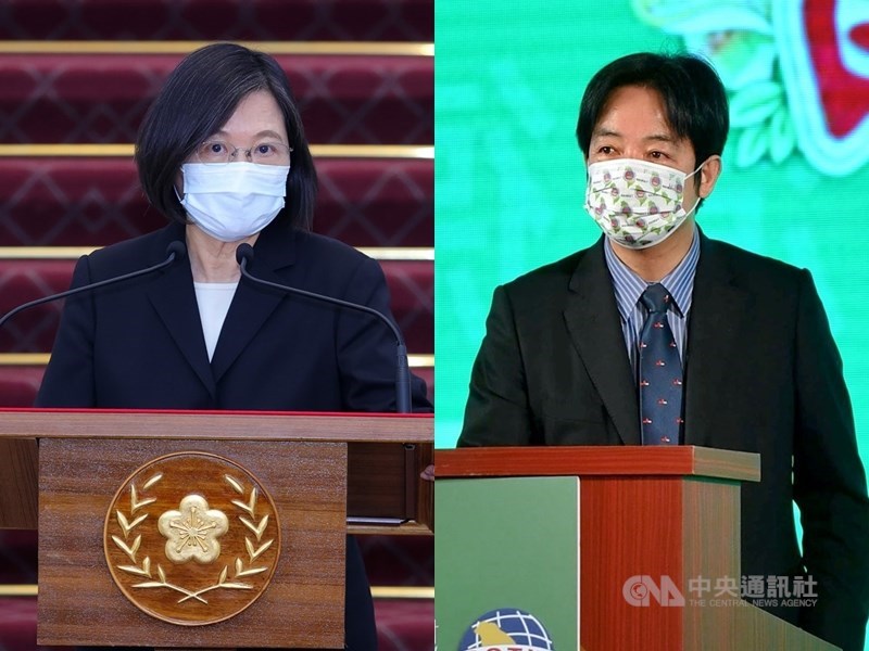 總統蔡英文(左)、副總統賴清德(右)近日都將接種高端疫苗,接種地點將由國安團隊安排。(中央社檔案照片)