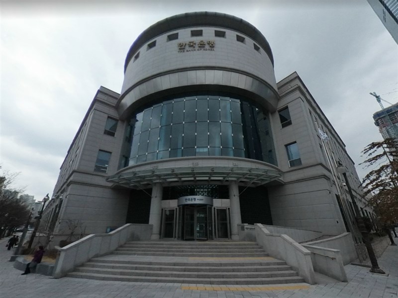 韓國銀行26日宣布上調基準利率一碼至0.75%。圖為韓國銀行釜山本部。(圖取自Google地圖網頁google.com/maps)