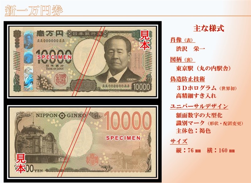 日本新版萬圓紙鈔正面是人稱「日本資本主義之父」的澀澤榮一畫像，最快明年7月發行。（圖取自日本銀行網頁boj.or.jp）