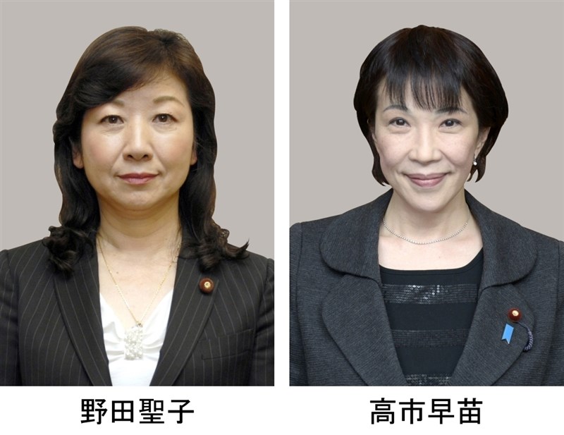 日媒報導,前總務大臣野田聖子(左)、前總務大臣高市早苗(右)有意參選下屆首相。(共同社)