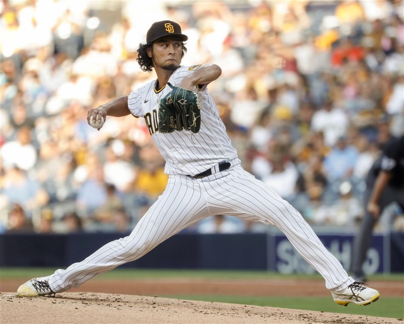 MLB聖地牙哥教士右投達比修有(前)8日拿下近11場先發的首勝。(共同社)