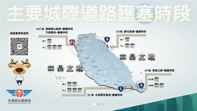 中秋連假第一天,公路總局預估會湧現返鄉及觀光旅遊車潮。(圖取自公路總局網頁thb.gov.tw)