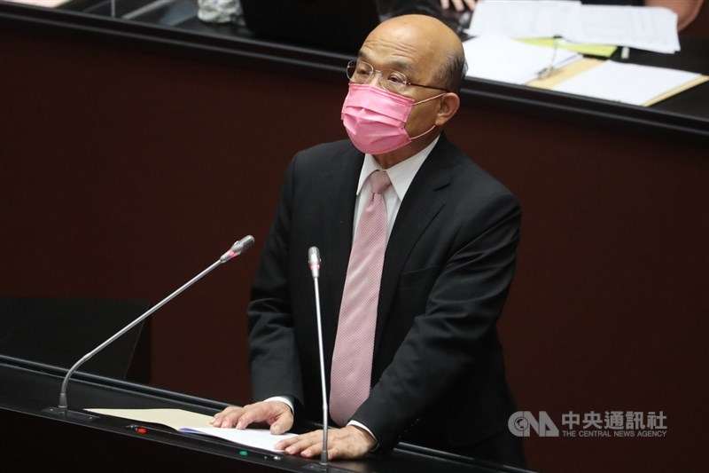 根據3+11補充報告,行政院長蘇貞昌表示,對於每一條寶貴生命消逝,他深感遺憾與抱歉。(中央社檔案照片)