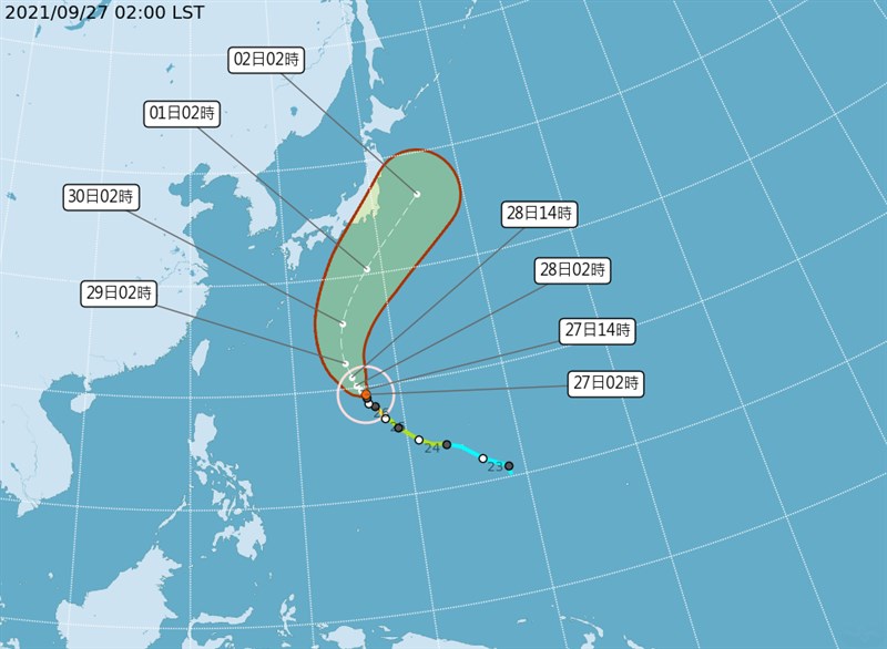 中央氣象局表示,強烈颱風蒲公英對台灣沒有直接影響,但去海邊活動仍要注意安全。(圖取自中央氣象局網頁cwb.gov.tw)