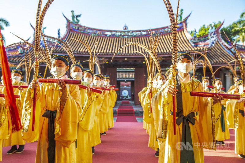 台北市孔廟28日舉行祭孔大典,為落實防疫規範,首度取消民眾現場觀禮。(台北市孔廟提供)中央社記者陳昱婷傳真 110年9月28日