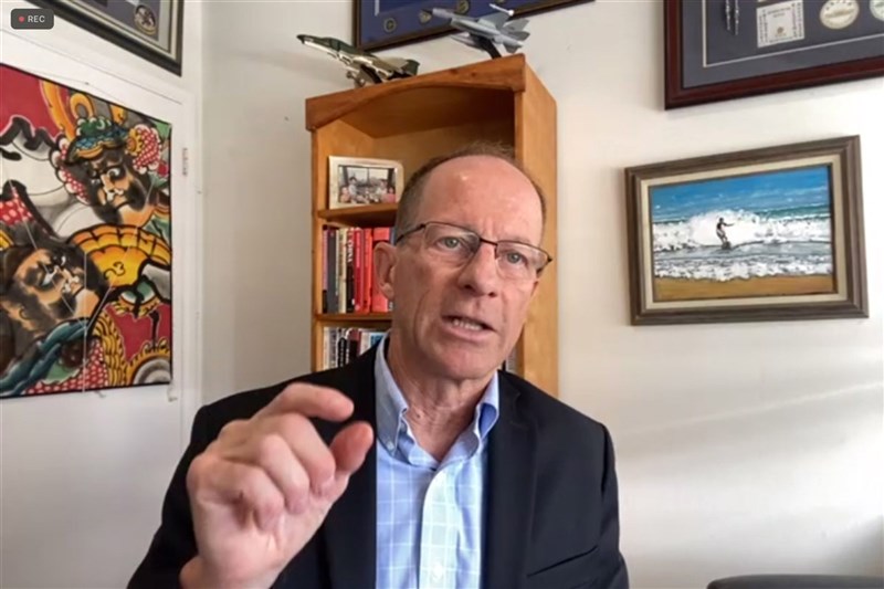 前美國國務院亞太助卿史達偉29日表示,談到台日合作,許多人第一個想到的就是軍事關係,但其實台日在許多領域都有合作機會,例如外交、資訊和經濟。(取自詹姆士敦基金會活動頁面)中央社記者徐薇婷華盛頓傳真 110年9月30日