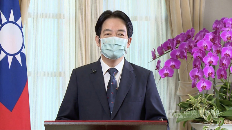 副總統賴清德於美東時間1日,應哈佛大學台灣學生會邀請,錄影發表專題演說「從民主防疫經驗談台灣未來發展」。(總統府提供)中央社記者葉素萍傳真 110年10月3日