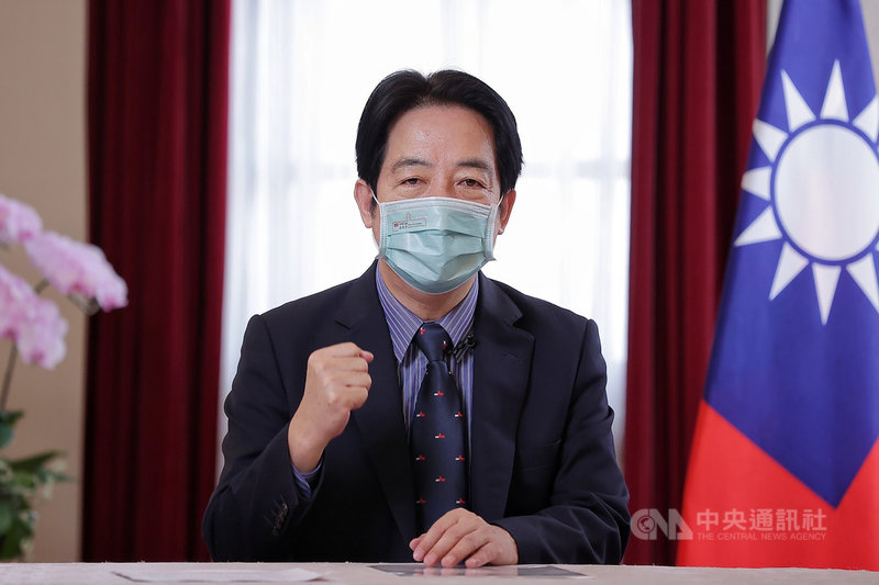 副總統賴清德6日以錄影方式為「2021台灣人工智慧年會暨AI技術應用論壇」開幕致詞。(總統府提供)中央社記者葉素萍傳真 110年10月6日