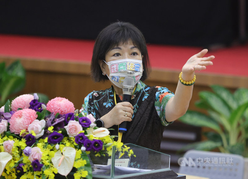 台北地方法院第1輪次國民法官模擬法庭第3場次13日舉行,國民黨立委葉毓蘭(圖)出席並致詞。中央社記者謝佳璋攝 110年10月13日