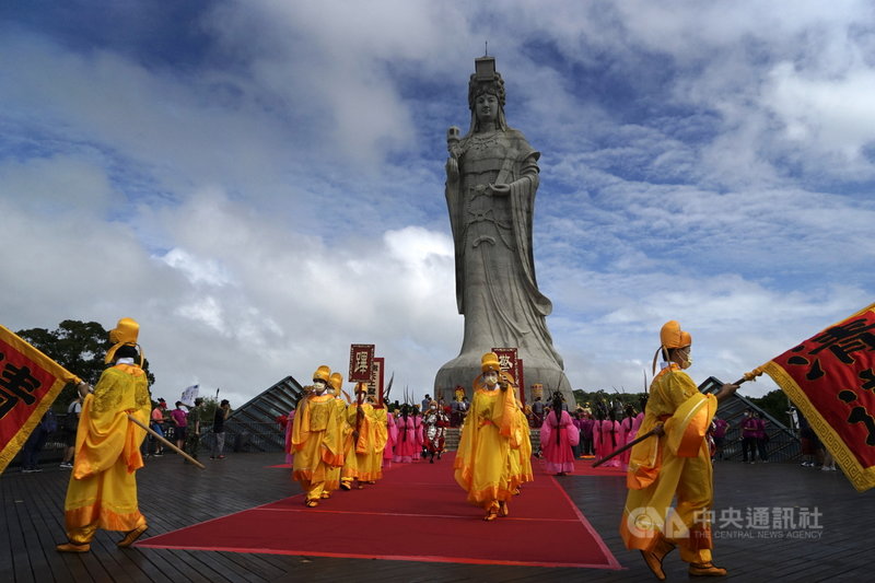 馬祖14日舉辦「媽祖昇天祭」大典,盼藉此讓民眾深入了解馬祖的媽祖文化信仰。中央社記者邱筠攝 110年10月14日