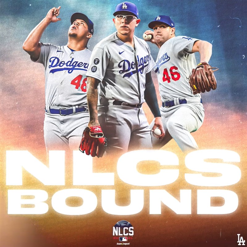 MLB洛杉磯道奇以2比1險勝舊金山巨人,搶下國聯冠軍賽門票。(圖取自facebook.com/Dodgers)