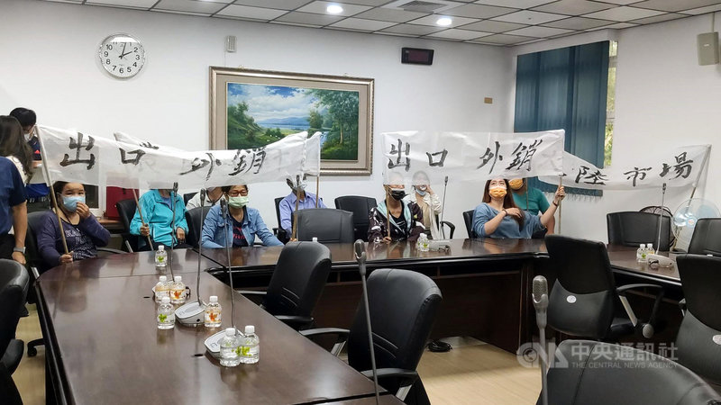 台東釋迦農成立自救會,宣示品管要自律,20日前往台東縣議會陳情,希望政府協助尋求穩定市場或重返中國市場。中央社記者盧太城台東攝 110年10月20日