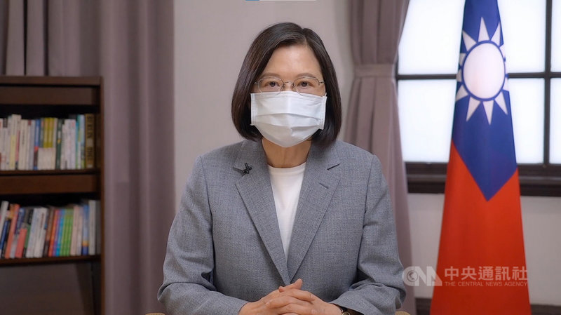 僑務委員會議26日召開,總統蔡英文透過預錄影片感謝僑胞替台灣發聲,支持台灣的各項國際參與。(總統府提供)中央社記者鍾佑貞傳真 110年10月26日