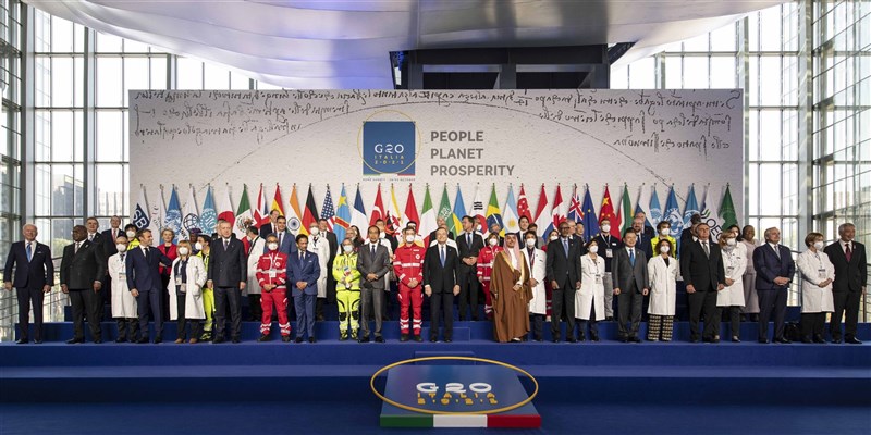 G20領袖高峰會議30日在羅馬登場,與會的全球主要經濟體領袖正式為一項全球稅改協議背書。(圖取自twitter.com/g20org)