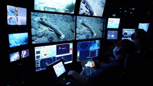 美國加州蒙特瑞灣水族館研究中心表示,於2019年在加州沿岸約3000公尺深海底,發現一截哥倫比亞猛獁象牙。(圖取自美國加州蒙特瑞灣水族館研究中心網頁mbari.org)