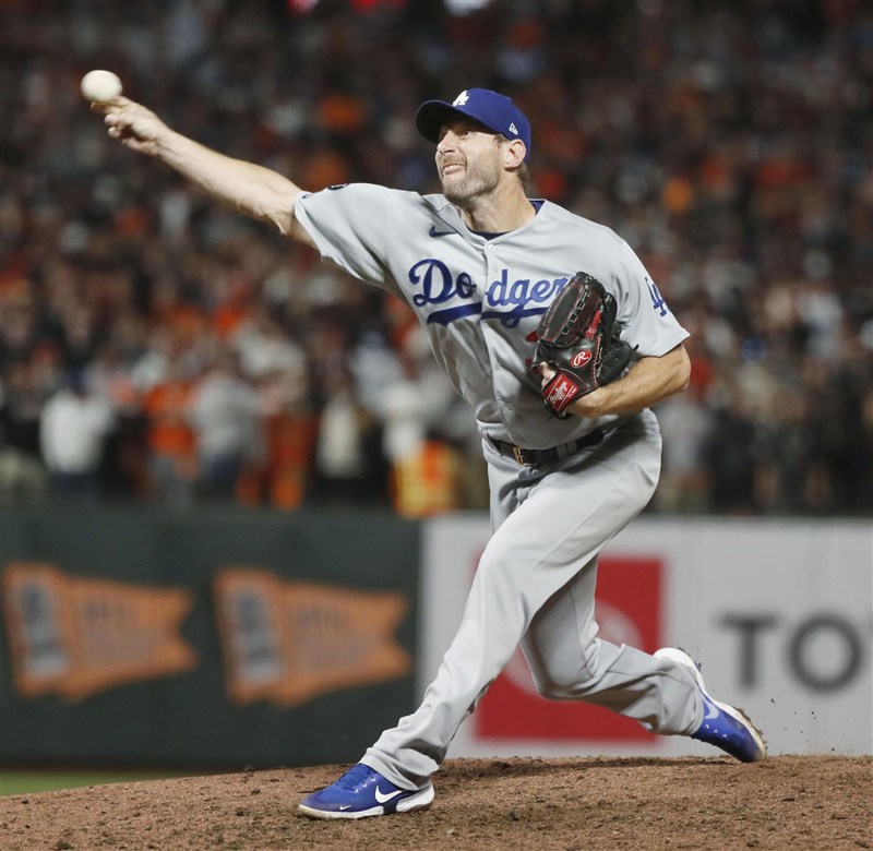 圖為洛杉磯道奇隊投手Max Scherzer。(共同社)