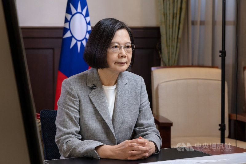 總統蔡英文2日為「2021台灣最佳國際品牌交流會」錄致詞影片。(總統府提供)中央社記者葉素萍傳真 110年12月2日
