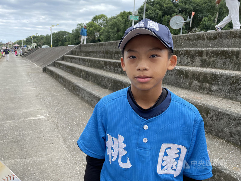 2021第9屆花蓮台彩威力盃全國少棒賽持續展開,桃園市隊3日一日兩戰,預賽先與新竹市隊交手,陣中黃科迪(圖)敲出2分砲。中央社記者謝靜雯傳真 110年12月3日